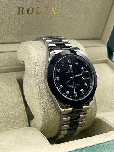 ROLEX OYSTER PERPETUAL(black silver)